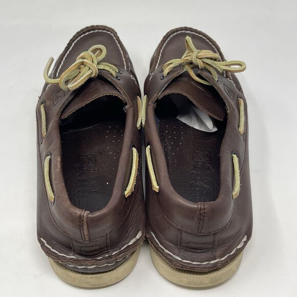 Sperry Top Sider Boat Shoes Mens 11 M Brown Leather Casual Two Eye Lace Up - Picture 11 of 16